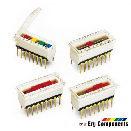 ITW ERG DIL Switches - Pin Linked / Unlinked Style - ITW ERG DIL Switch - Jumper Switches / DIP Switches